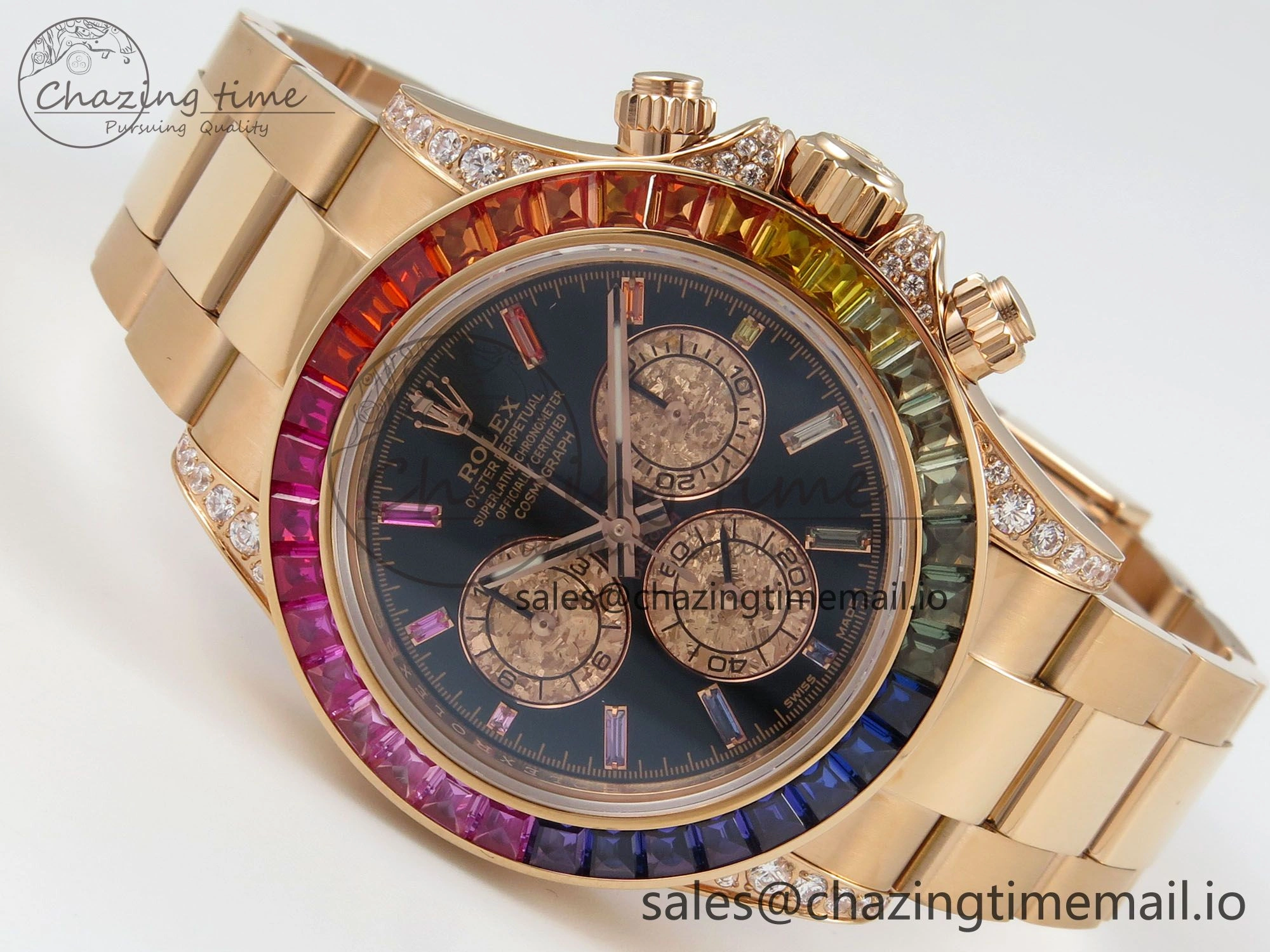 Daytona 116595 RBOW Rainbow IPKF Best Edition Black RG Dial on RG Bracelet DD4130