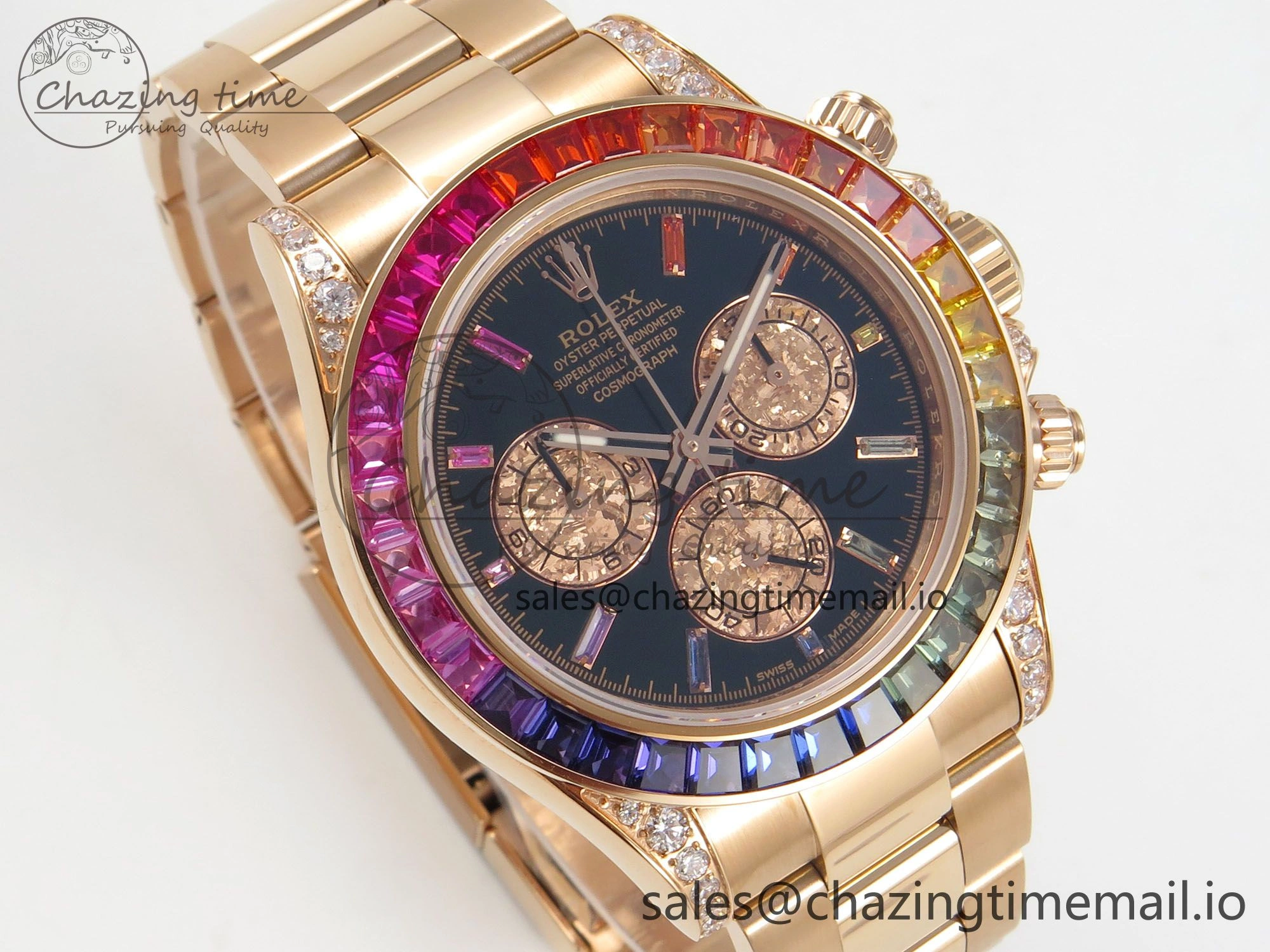 Daytona 116595 RBOW Rainbow IPKF Best Edition Black RG Dial on RG Bracelet DD4130
