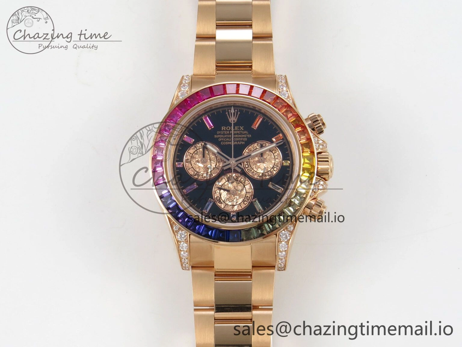 Daytona 116595 RBOW Rainbow IPKF Best Edition Black RG Dial on RG Bracelet DD4130
