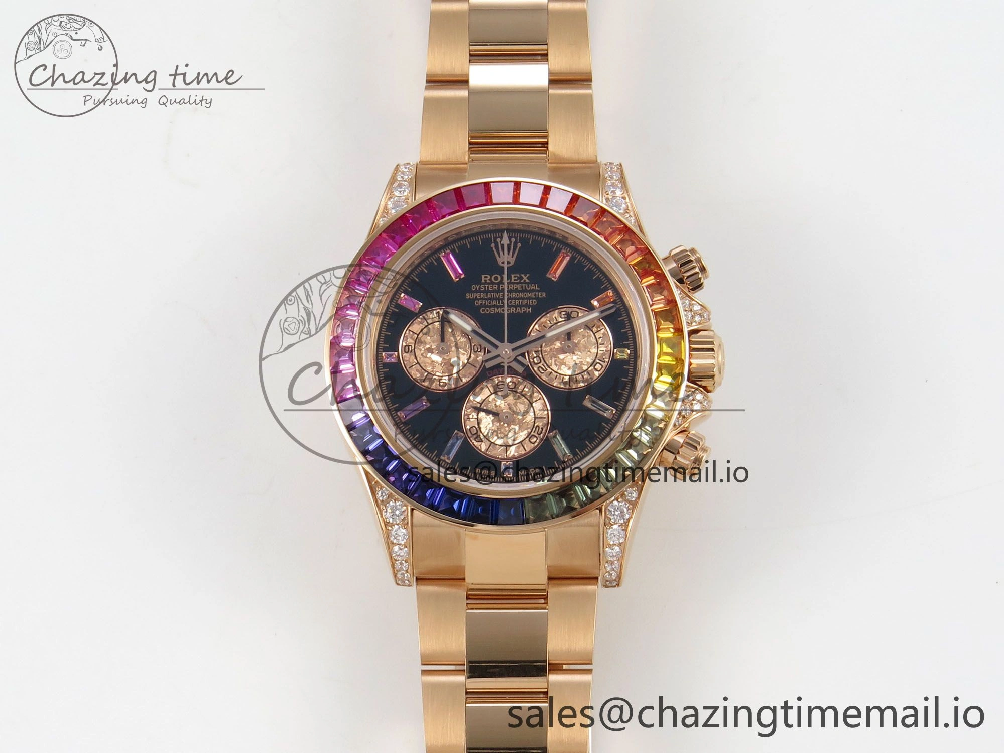 Daytona 116595 RBOW Rainbow IPKF Best Edition Black RG Dial on RG Bracelet DD4130