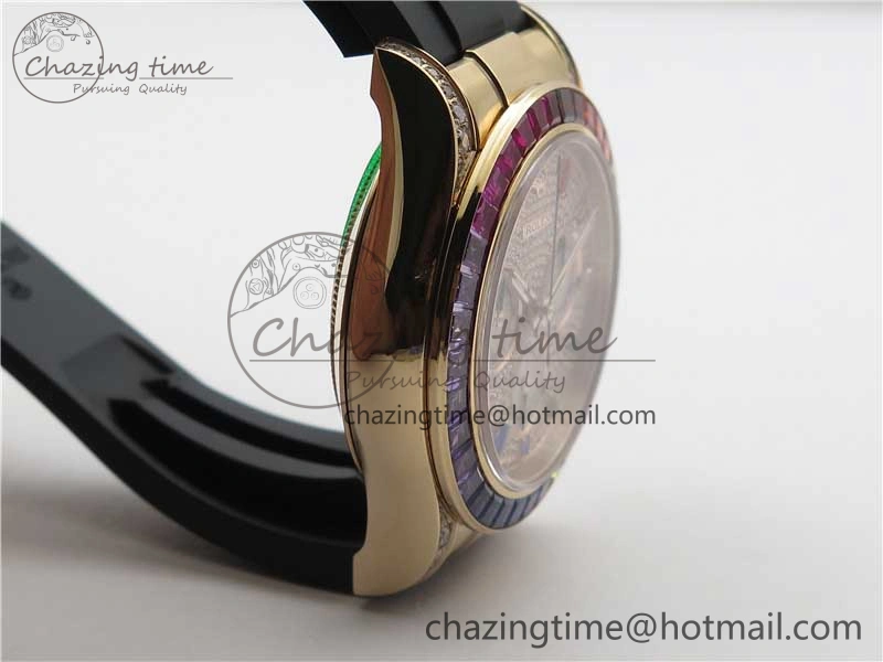 Daytona 116595RBOW RG Rainbow Crystal BLF Best Edition Diamonds Dial on Rubber Strap A4130