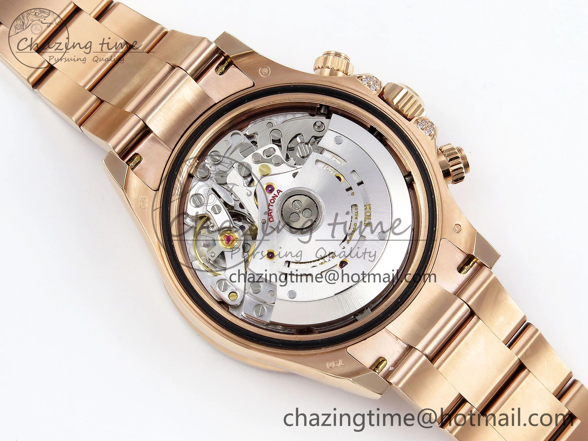 Daytona 116595RBOW RG Rainbow Crystal N6F Best Edition Black Dial on RG Bracelet SA4130