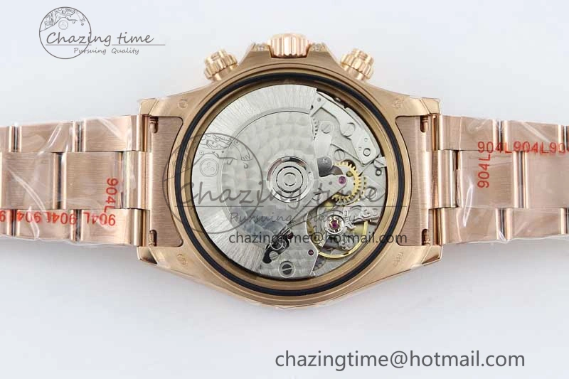 Daytona 116595RBOW RG TWF 1:1 Best Edition 904L Steel Black RG Dial on RG Bracelet A7750