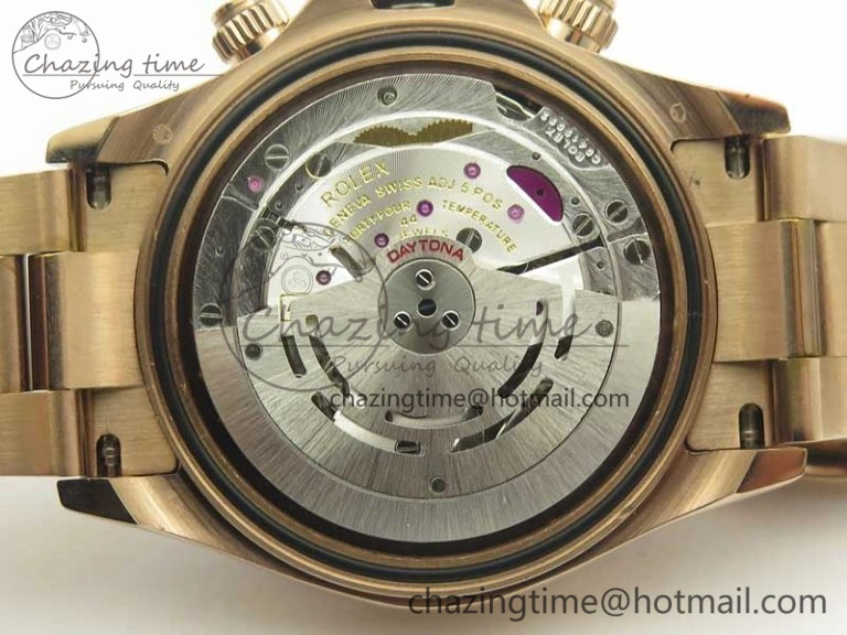 Daytona 116595RBOW Rainbow Crystal BP Maker Black Dial on RG Bracelet A4130