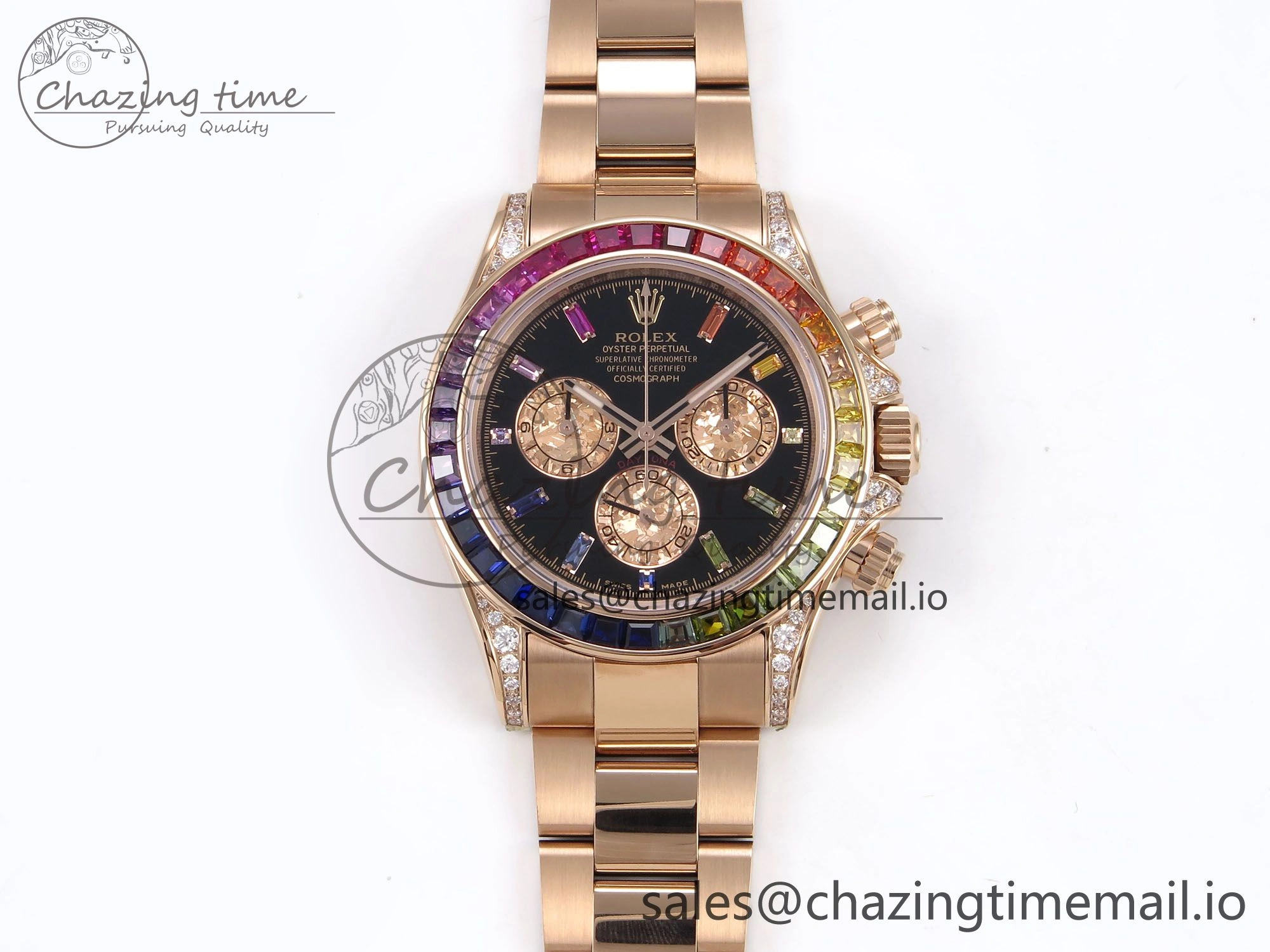 Daytona 116595RBOW Rainbow ZF 1:1 Best Edition Black Diamonds Dial on RG Bracelet SH4130