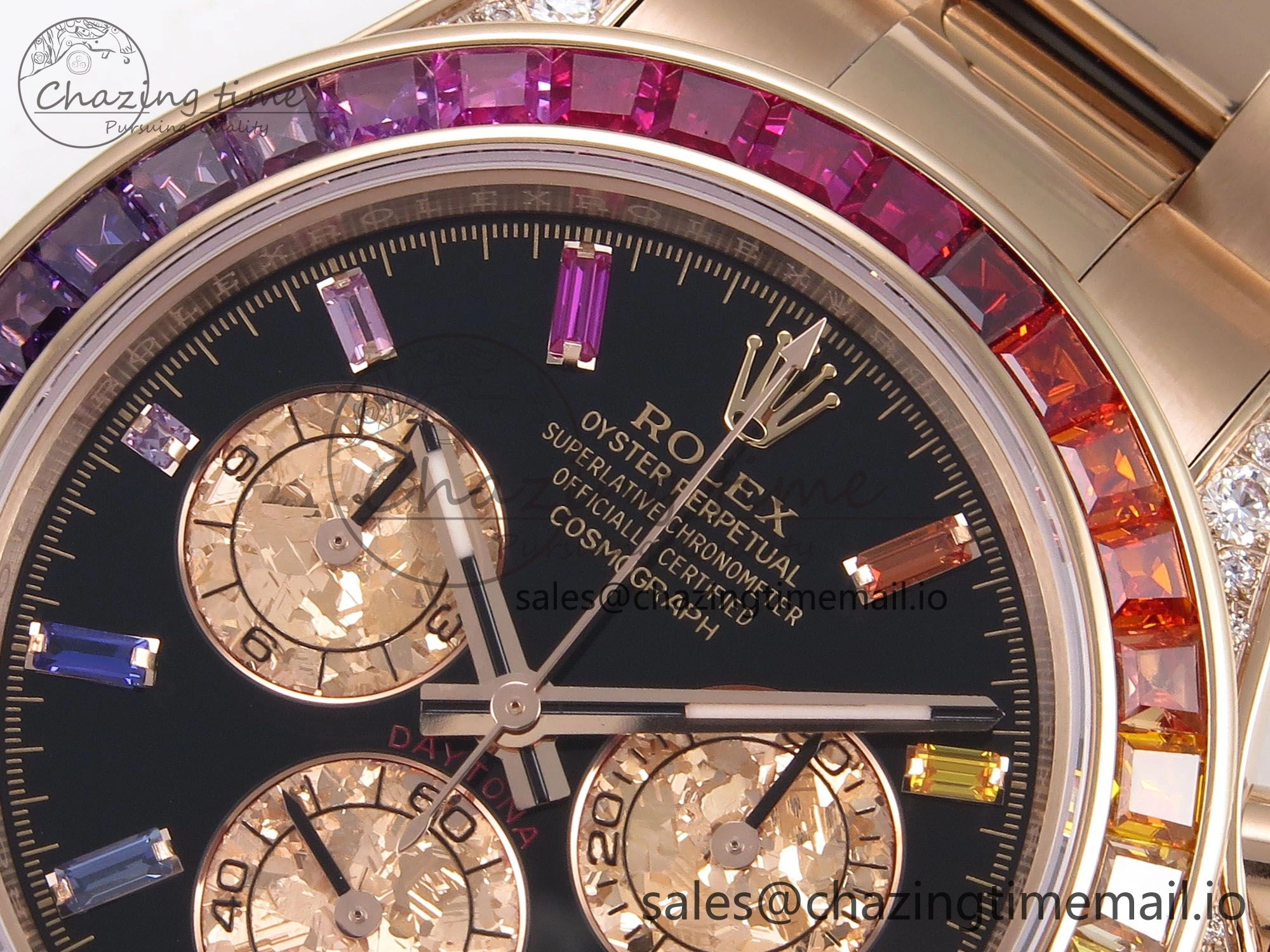 Daytona 116595RBOW Rainbow ZF 1:1 Best Edition Black Diamonds Dial on RG Bracelet SH4130