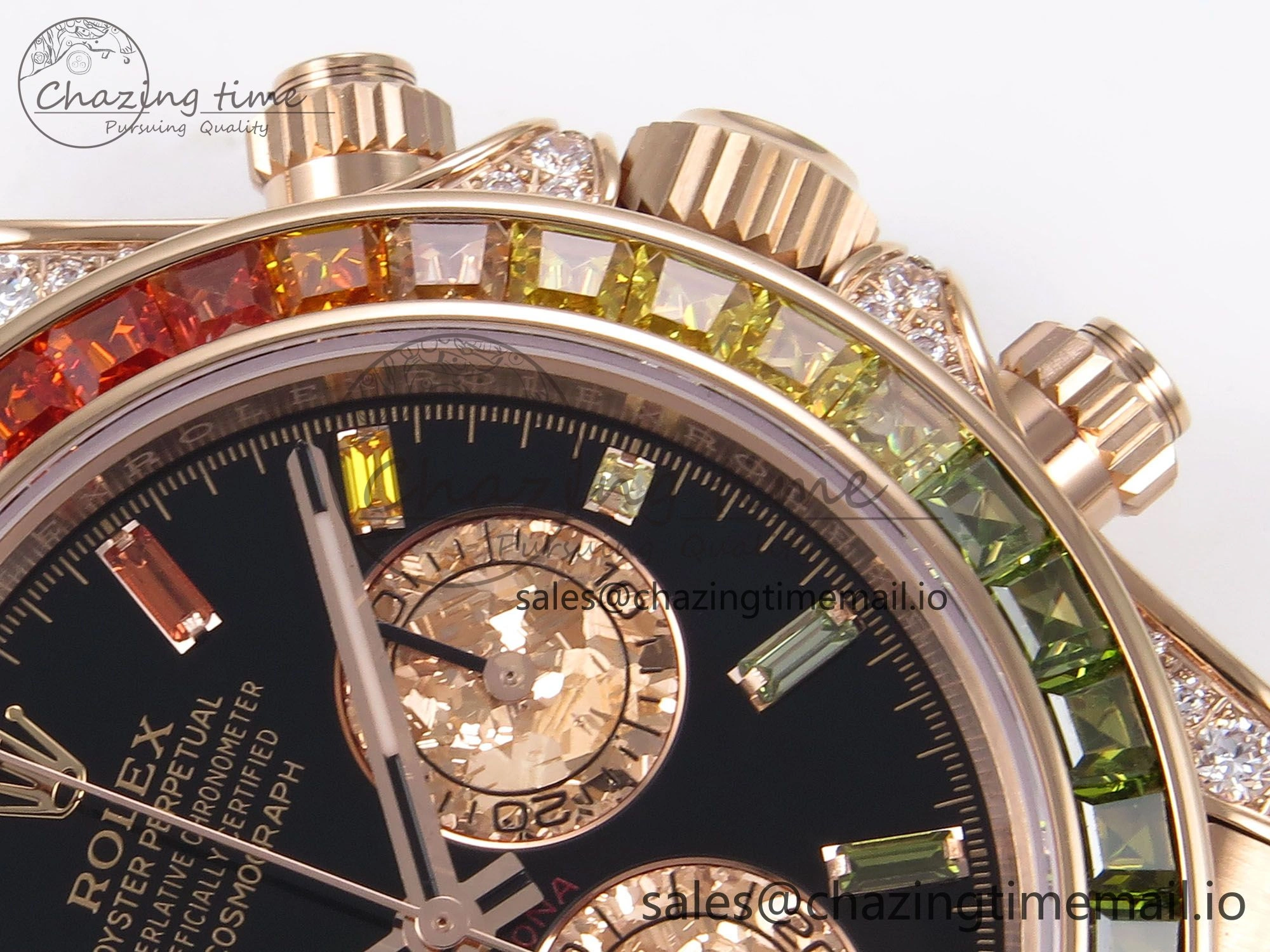 Daytona 116595RBOW Rainbow ZF 1:1 Best Edition Black Diamonds Dial on RG Bracelet SH4130