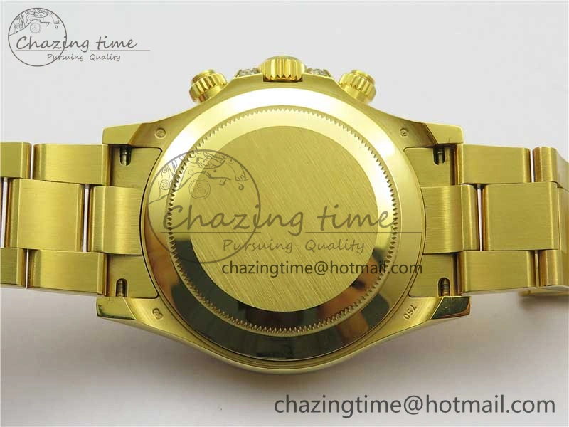 Daytona 116598 Wrapped YG Case and Bracelet WWF 1:1 Best Edition YG Dial Real Diamond Markers On YG Bracelet SA4130
