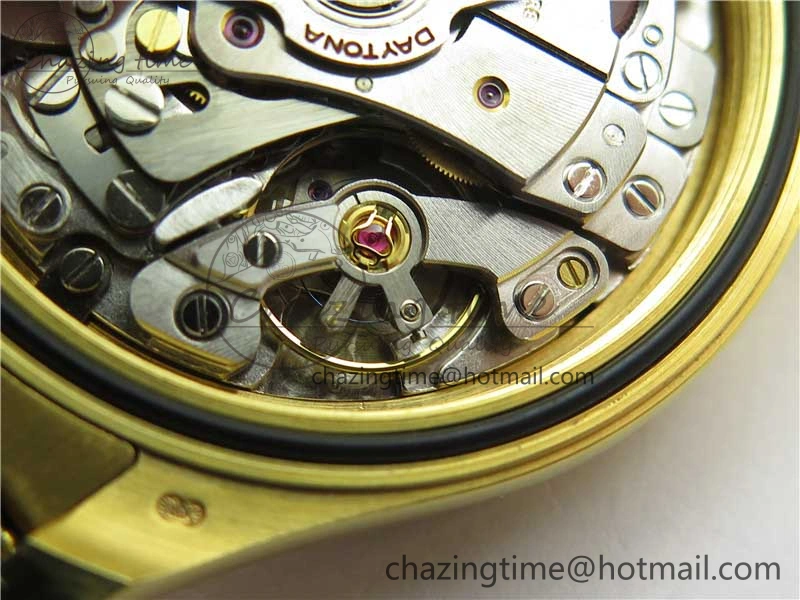 Daytona 116598 Wrapped YG Case and Bracelet WWF 1:1 Best Edition YG Dial Real Diamond Markers On YG Bracelet SA4130