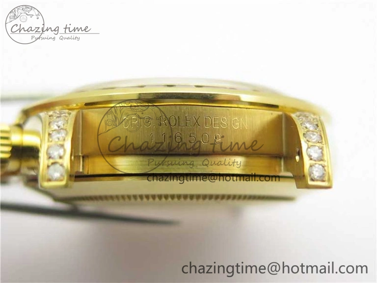 Daytona 116598 Wrapped YG Case and Bracelet WWF 1:1 Best Edition YG Dial Real Diamond Markers On YG Bracelet SA4130