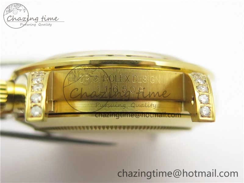Daytona 116598 Wrapped YG Case and Bracelet WWF 1:1 Best Edition YG Dial Real Diamond Markers On YG Bracelet SA4130