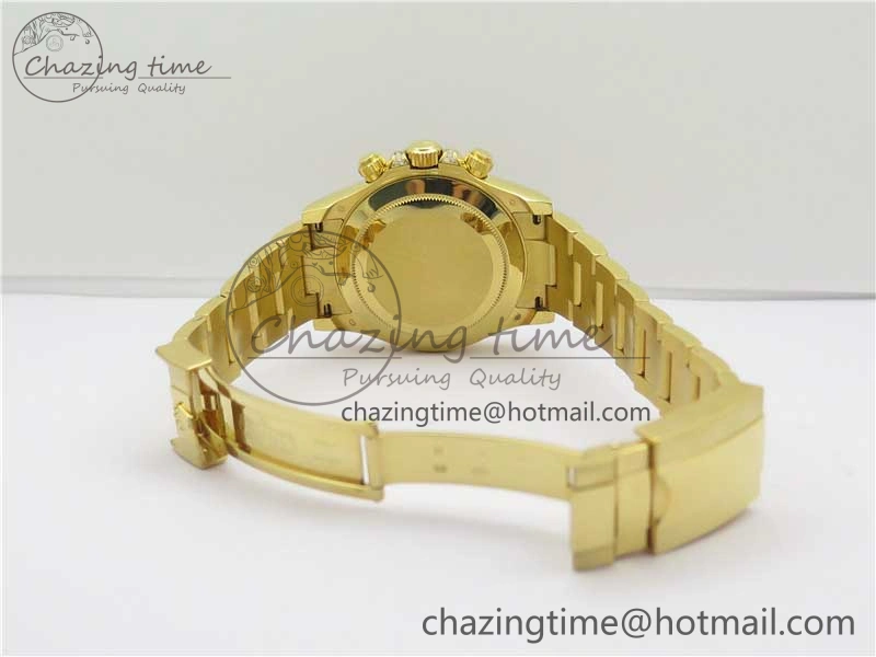 Daytona 116598 Wrapped YG Case and Bracelet WWF 1:1 Best Edition YG Dial Real Diamond Markers On YG Bracelet SA4130