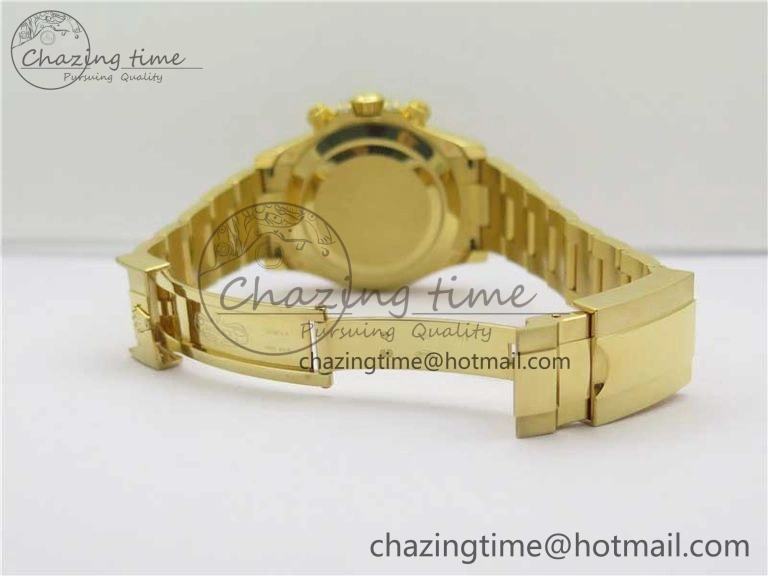 Daytona 116598 Wrapped YG Case and Bracelet WWF 1:1 Best Edition YG Dial Real Diamond Markers On YG Bracelet SA4130
