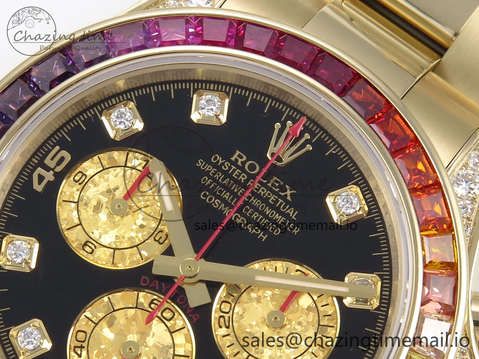 Daytona 116598RBOW Rainbow ZF 1:1 Best Edition Black Diamonds Dial on YG Bracelet SH4130