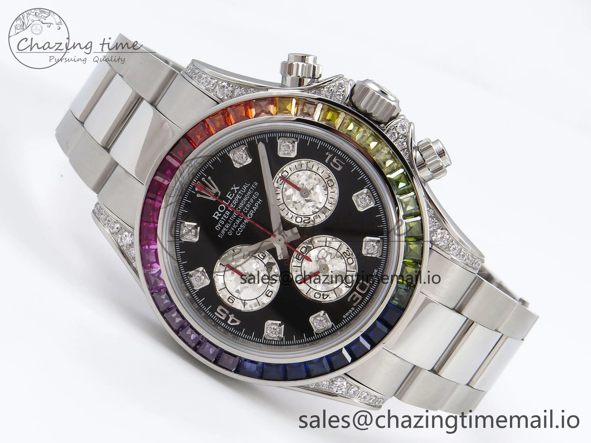 Daytona 116599RBOW Rainbow ZF 1:1 Best Edition Black Diamonds Dial on SS Bracelet SH4130