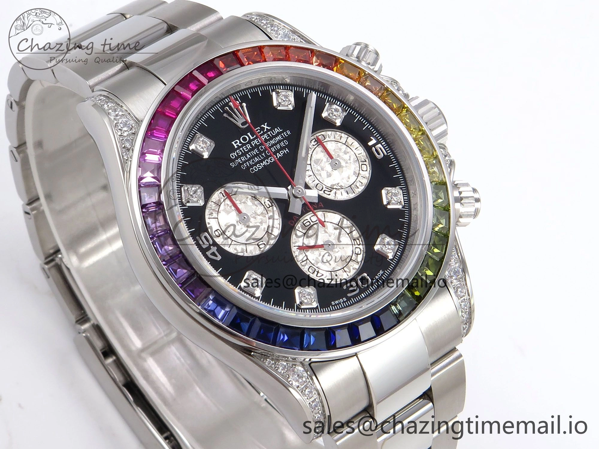 Daytona 116599RBOW Rainbow ZF 1:1 Best Edition Black Diamonds Dial on SS Bracelet SH4130