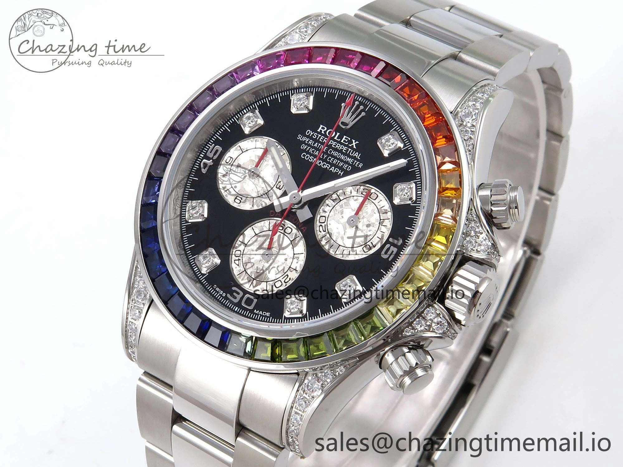 Daytona 116599RBOW Rainbow ZF 1:1 Best Edition Black Diamonds Dial on SS Bracelet SH4130