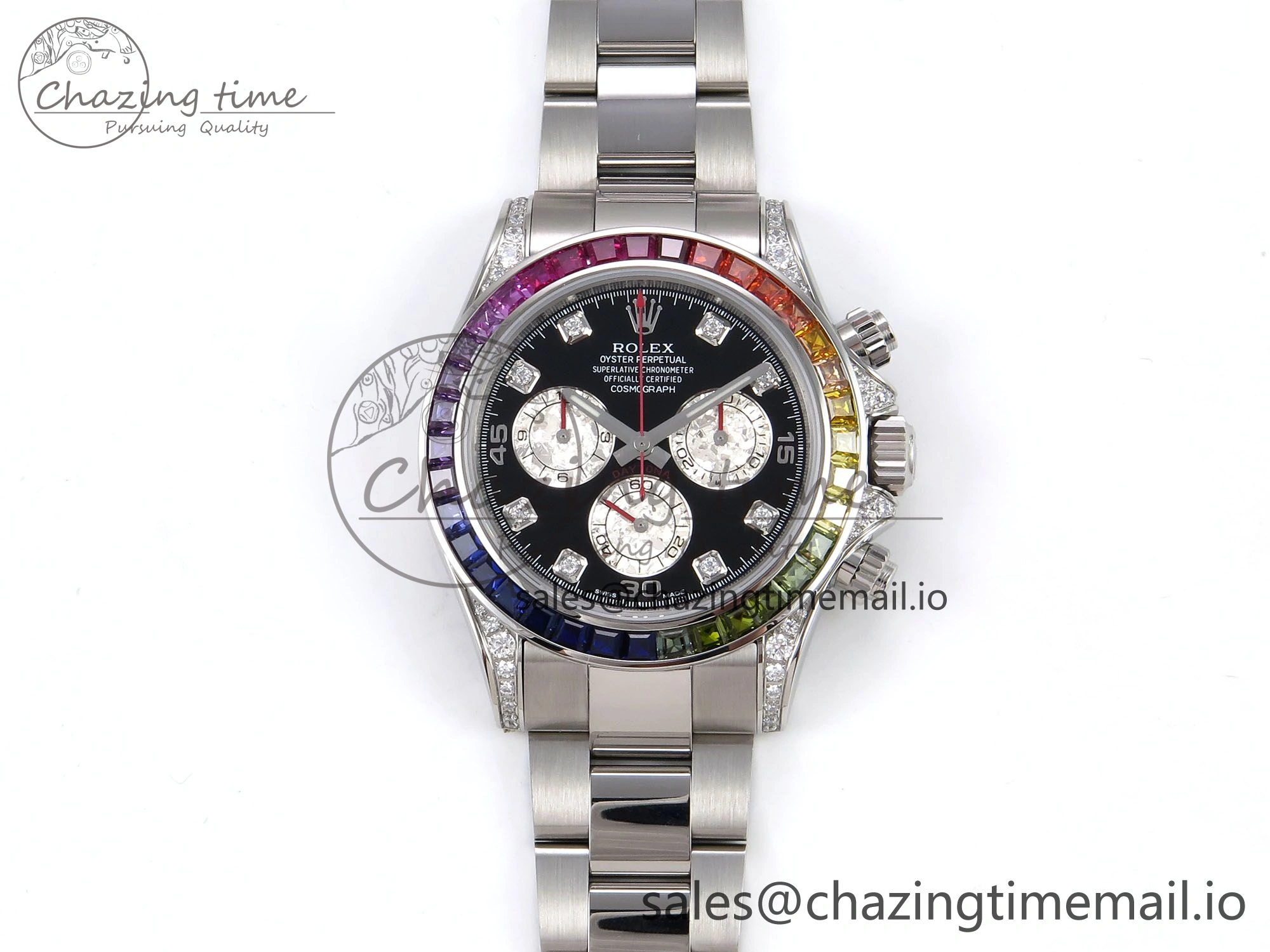 Daytona 116599RBOW Rainbow ZF 1:1 Best Edition Black Diamonds Dial on SS Bracelet SH4130