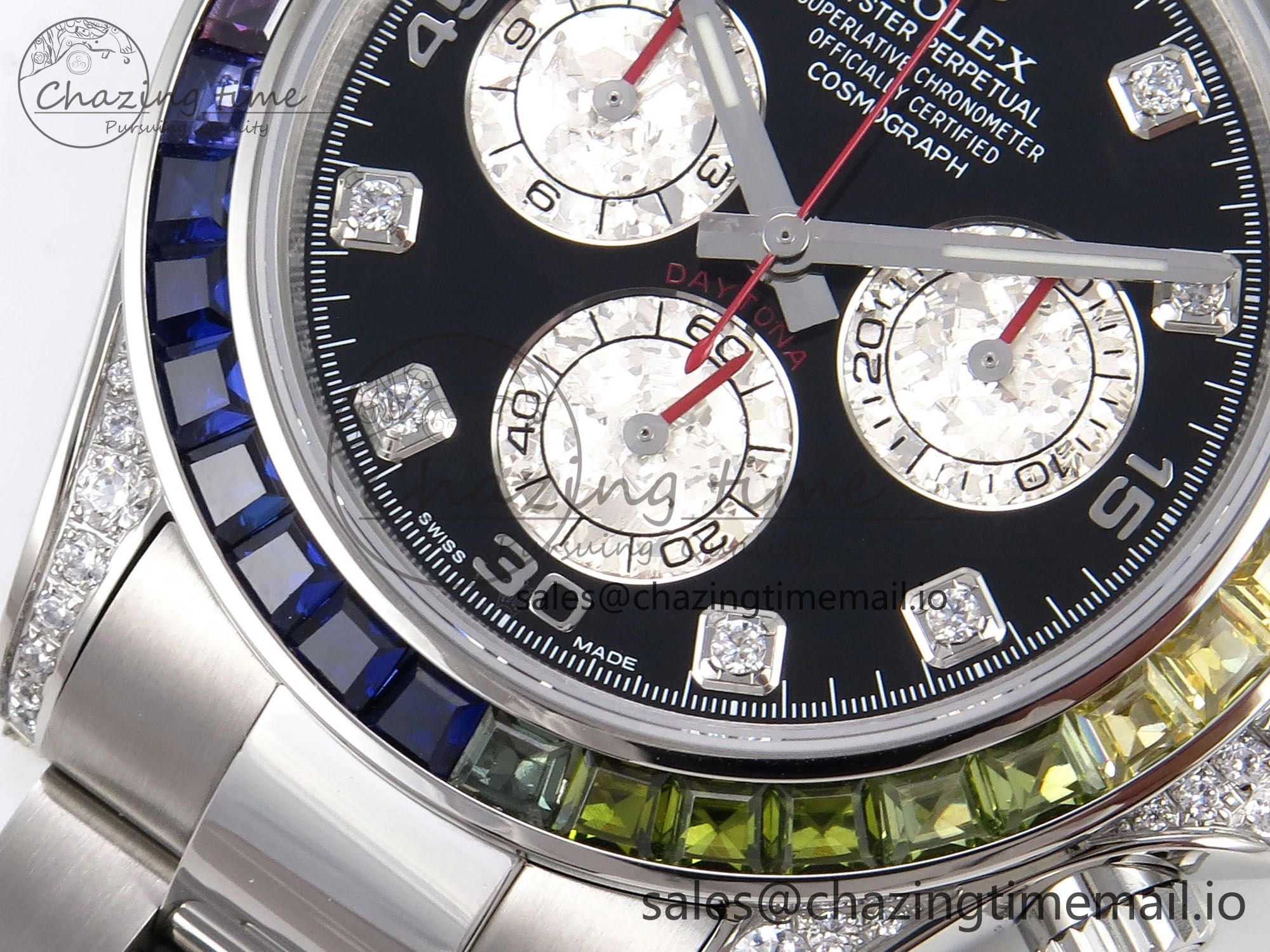 Daytona 116599RBOW Rainbow ZF 1:1 Best Edition Black Diamonds Dial on SS Bracelet SH4130