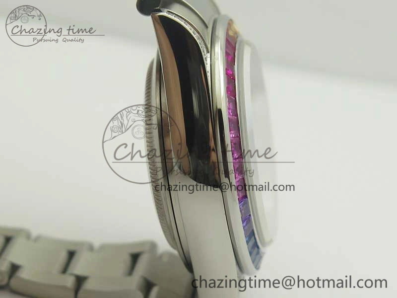 Daytona 116599RBOW SS Rainbow Crystal BLF Best Edition Black Dial on SS Bracelet A4130