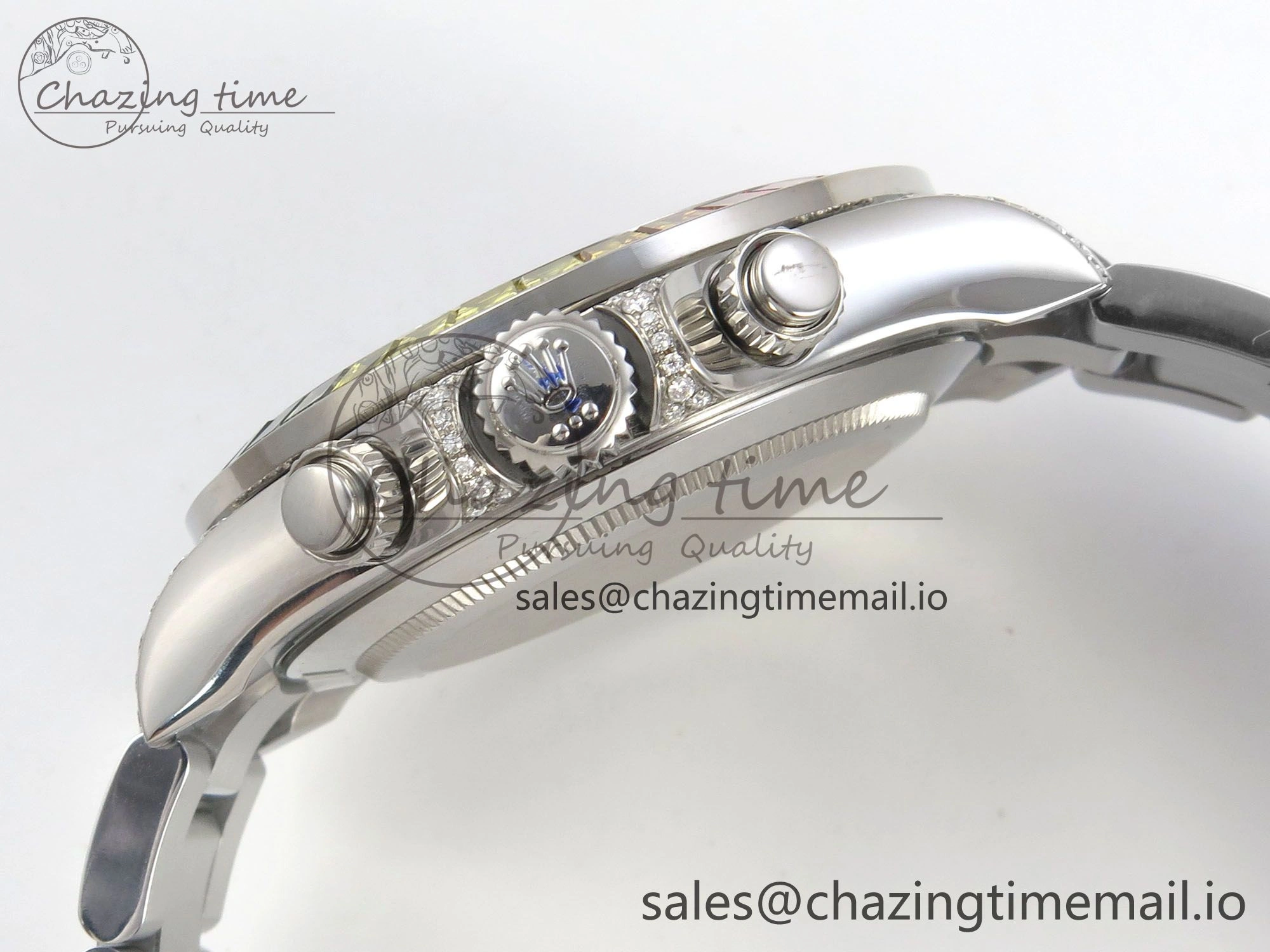 Daytona 116599rbow 3CF 1:1 Best Edition Rainbow Diamonds Bezel Black Diamonds Dial on SS Bracelet SH4130 V2(Mod Version)