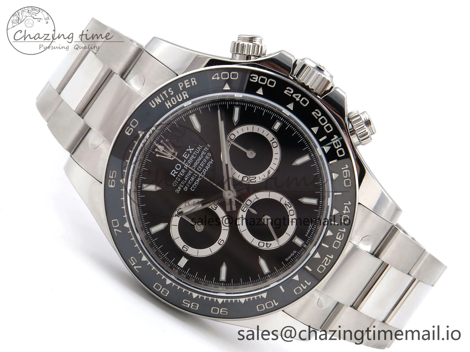 Daytona 126500 APF 1:1 Best Edition 904L Steel Black Dial on SS Oyster Bracelet DD4131