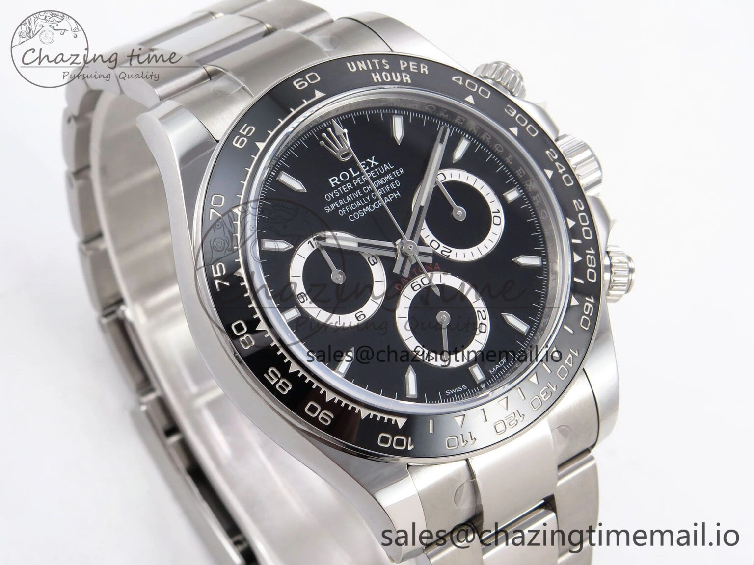 Daytona 126500 APF 1:1 Best Edition 904L Steel Black Dial on SS Oyster Bracelet DD4131