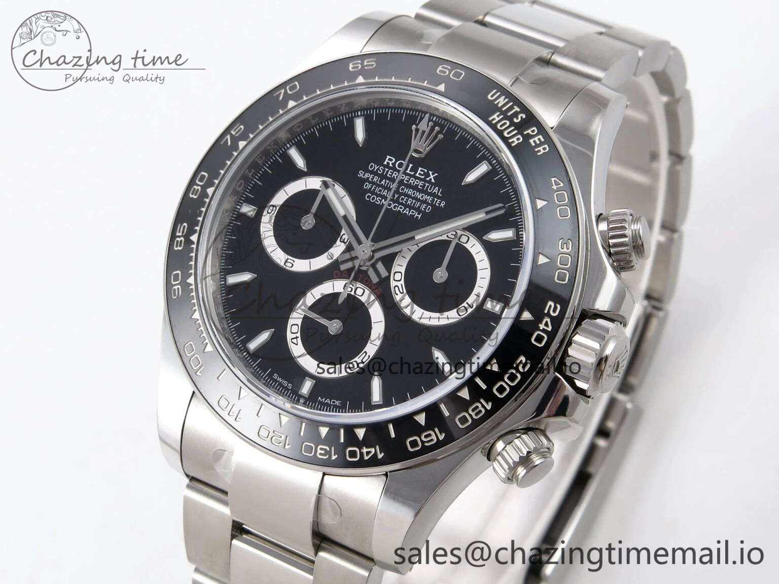 Daytona 126500 APF 1:1 Best Edition 904L Steel Black Dial on SS Oyster Bracelet DD4131