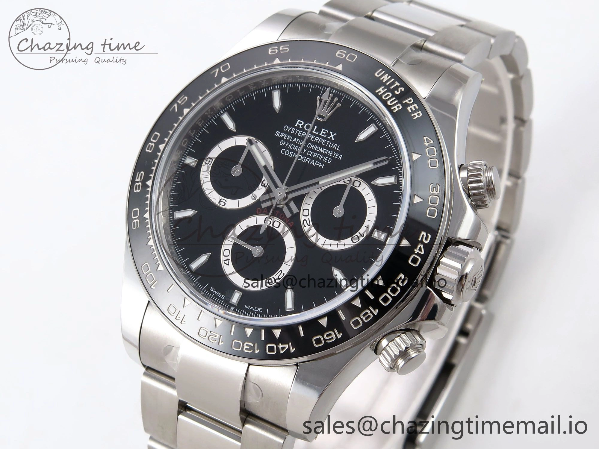 Daytona 126500 APF 1:1 Best Edition 904L Steel Black Dial on SS Oyster Bracelet DD4131