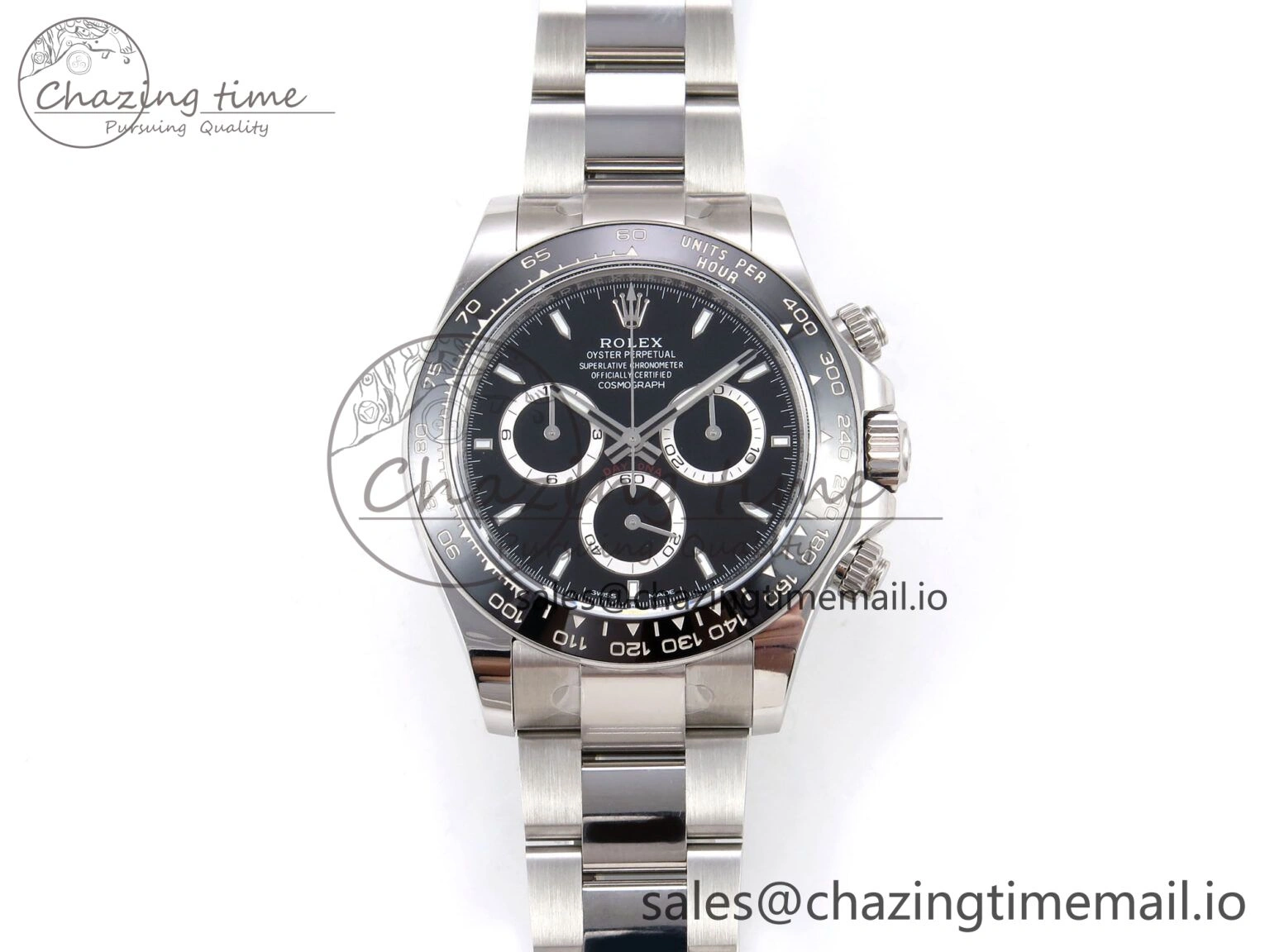 Daytona 126500 APF 1:1 Best Edition 904L Steel Black Dial on SS Oyster Bracelet DD4131