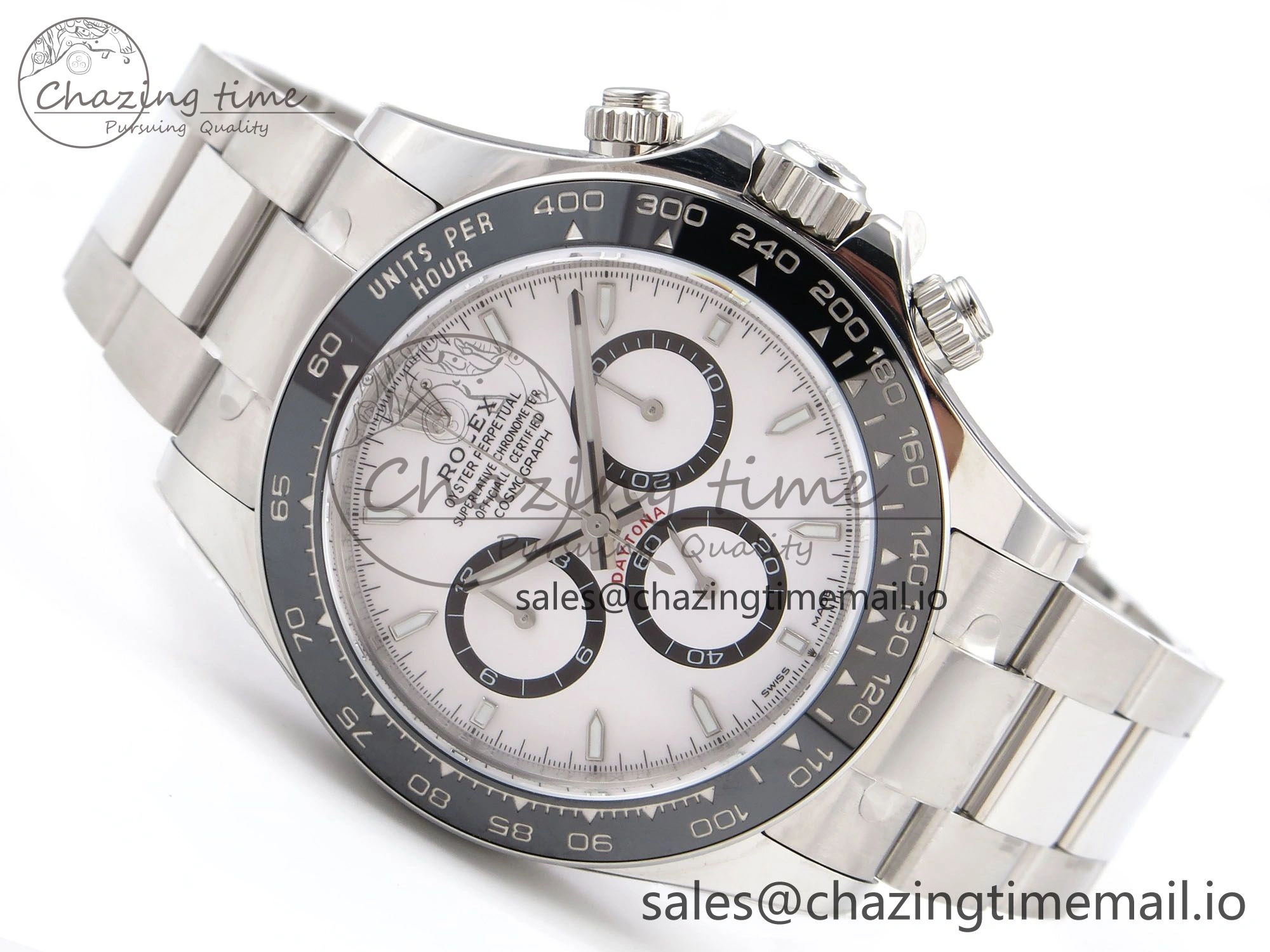 Daytona 126500 APF 1:1 Best Edition 904L Steel White Dial on SS Oyster Bracelet DD4131
