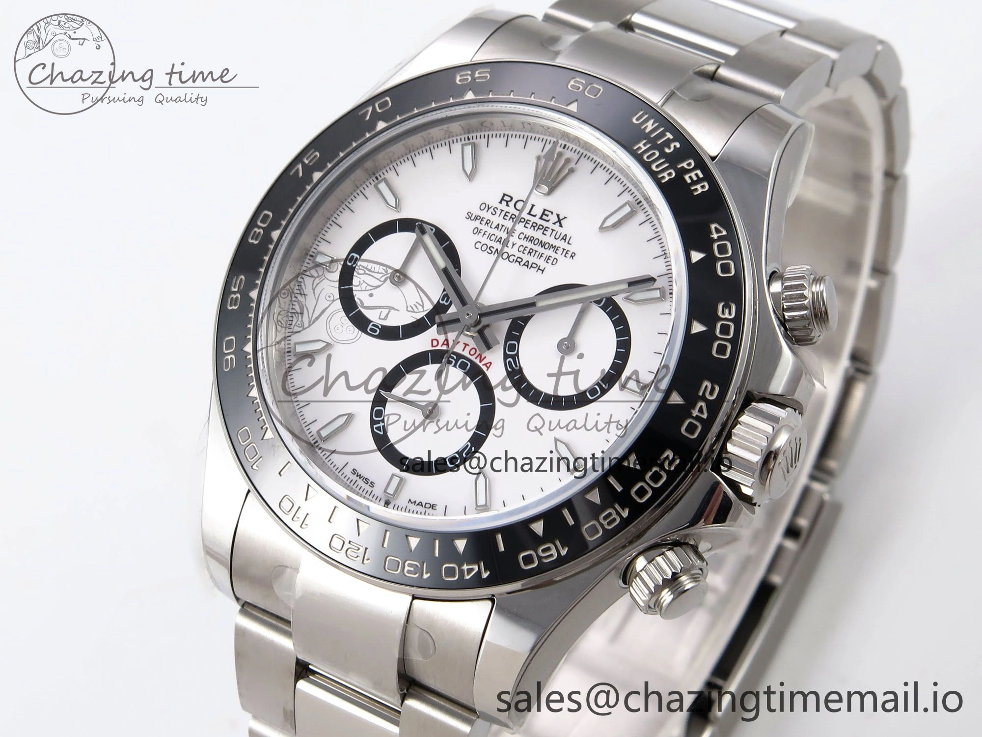 Daytona 126500 APF 1:1 Best Edition 904L Steel White Dial on SS Oyster Bracelet DD4131