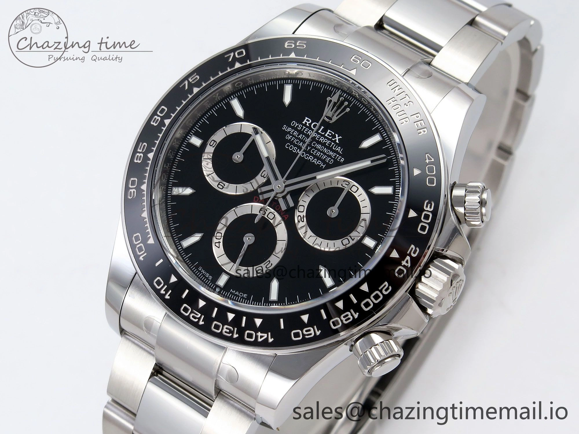 Daytona 126500 APSF 1:1 Best Edition 904L Steel Black Dial on SS Braclet SH4131