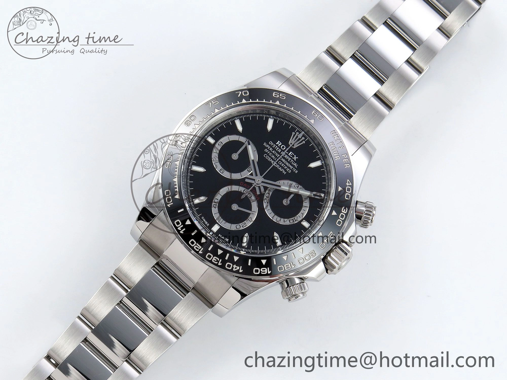 Daytona 126500 Clean 1:1 Best Edition 904L SS Case and Bracelet Black Dial DD4131
