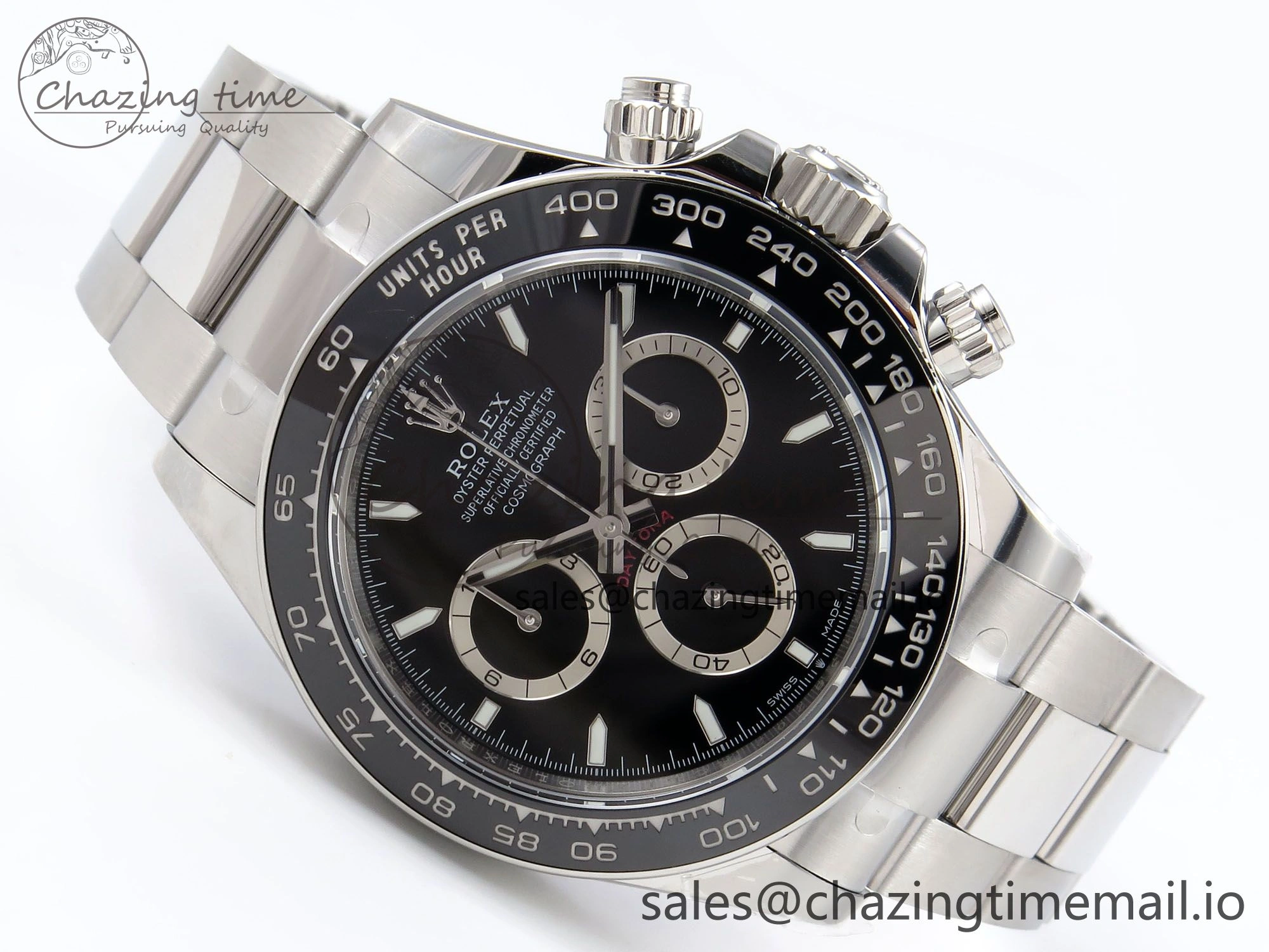 Daytona 126500 EWEF 1:1 Best Edition 904L Steel Black Dial on SS Bracelet SA4131