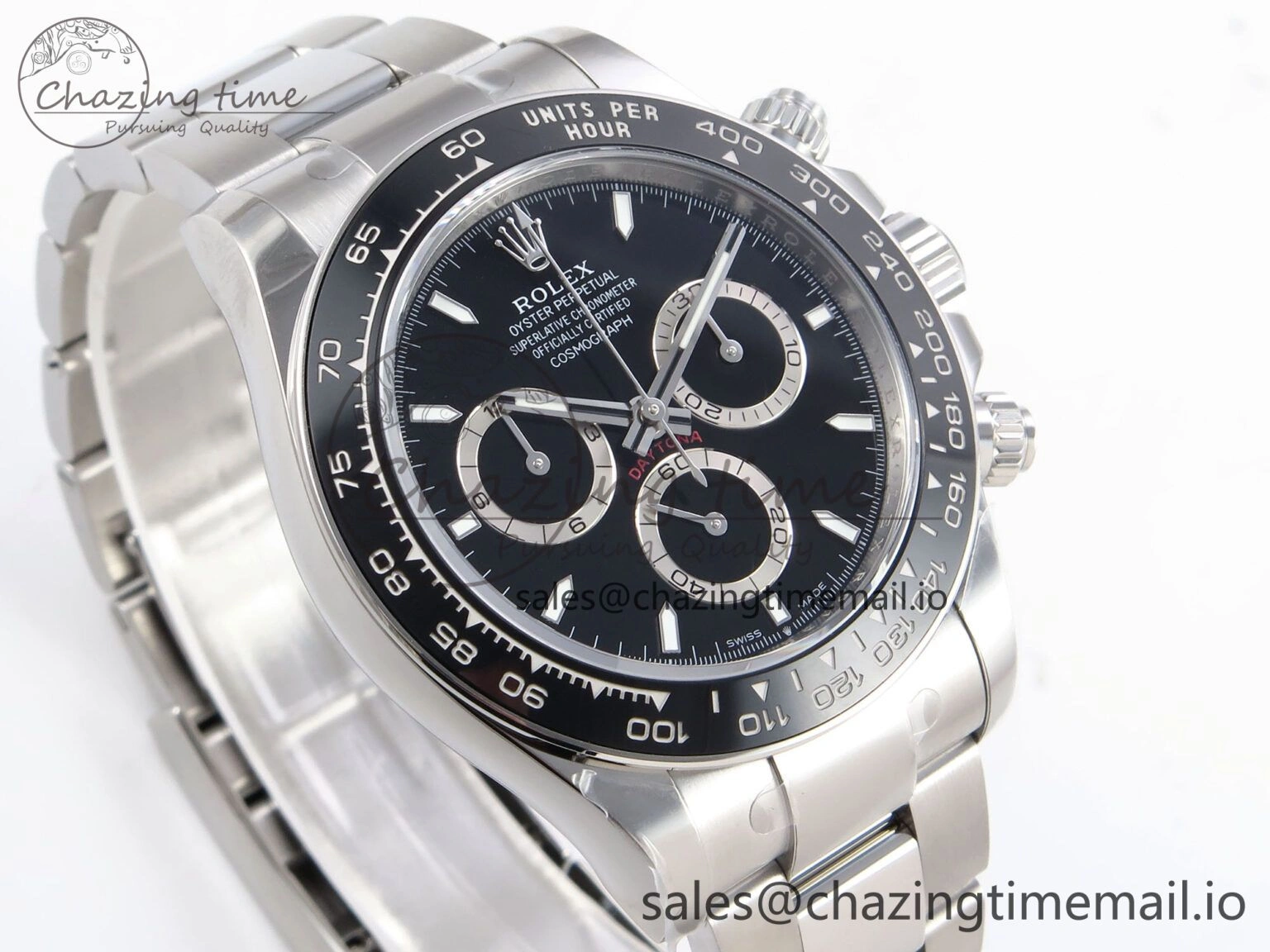 Daytona 126500 EWEF 1:1 Best Edition 904L Steel Black Dial on SS Bracelet SA4131
