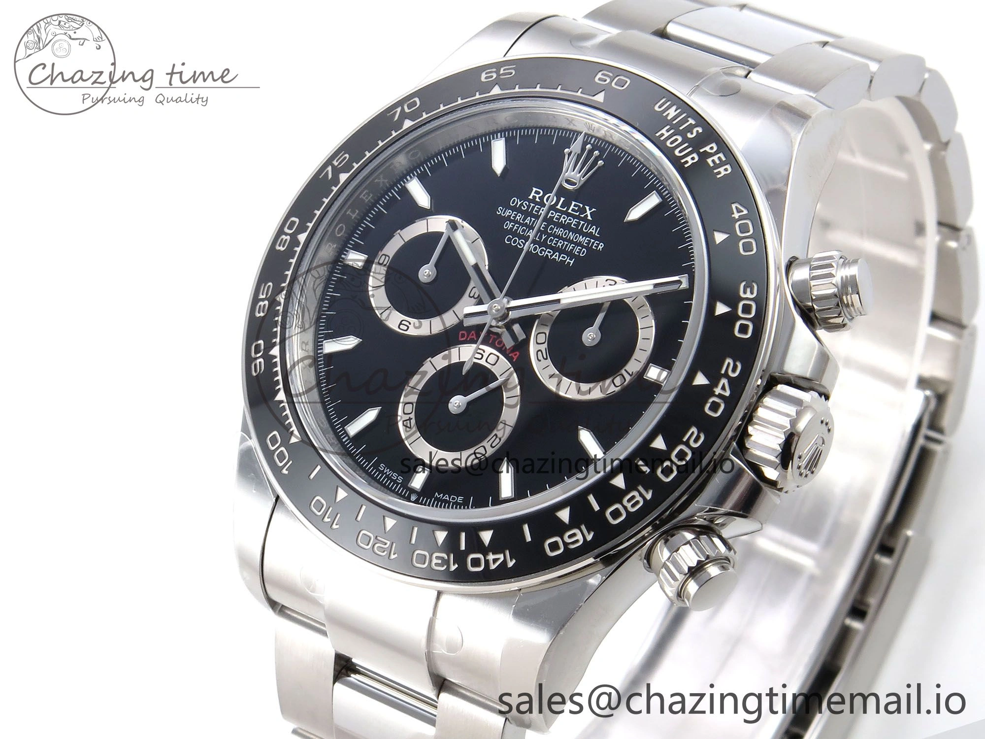 Daytona 126500 EWEF 1:1 Best Edition 904L Steel Black Dial on SS Bracelet SA4131