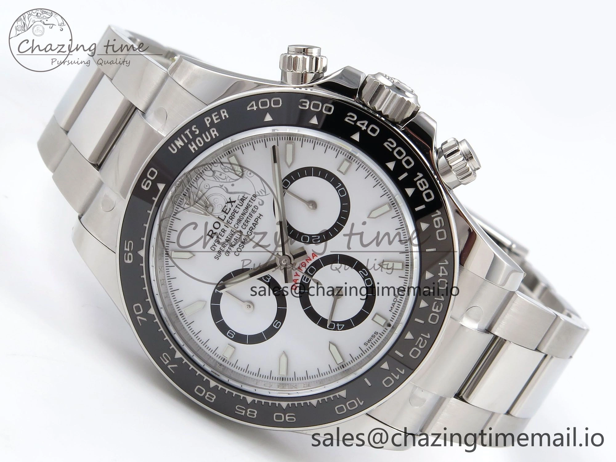 Daytona 126500 EWEF 1:1 Best Edition 904L Steel White Dial on SS Bracelet SA4131