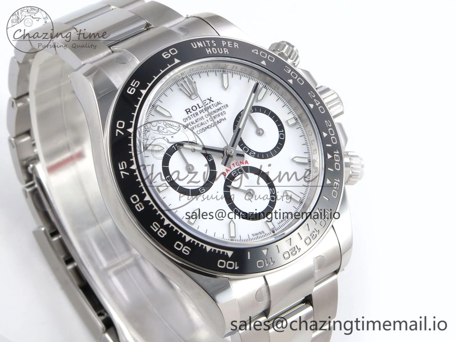 Daytona 126500 EWEF 1:1 Best Edition 904L Steel White Dial on SS Bracelet SA4131