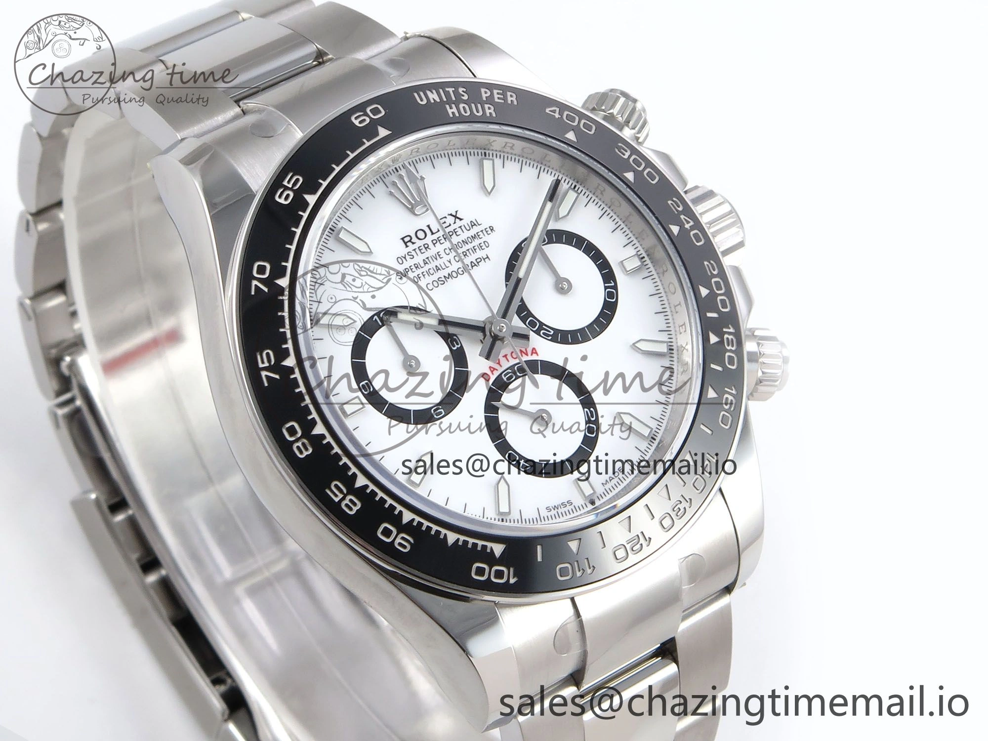 Daytona 126500 EWEF 1:1 Best Edition 904L Steel White Dial on SS Bracelet SA4131