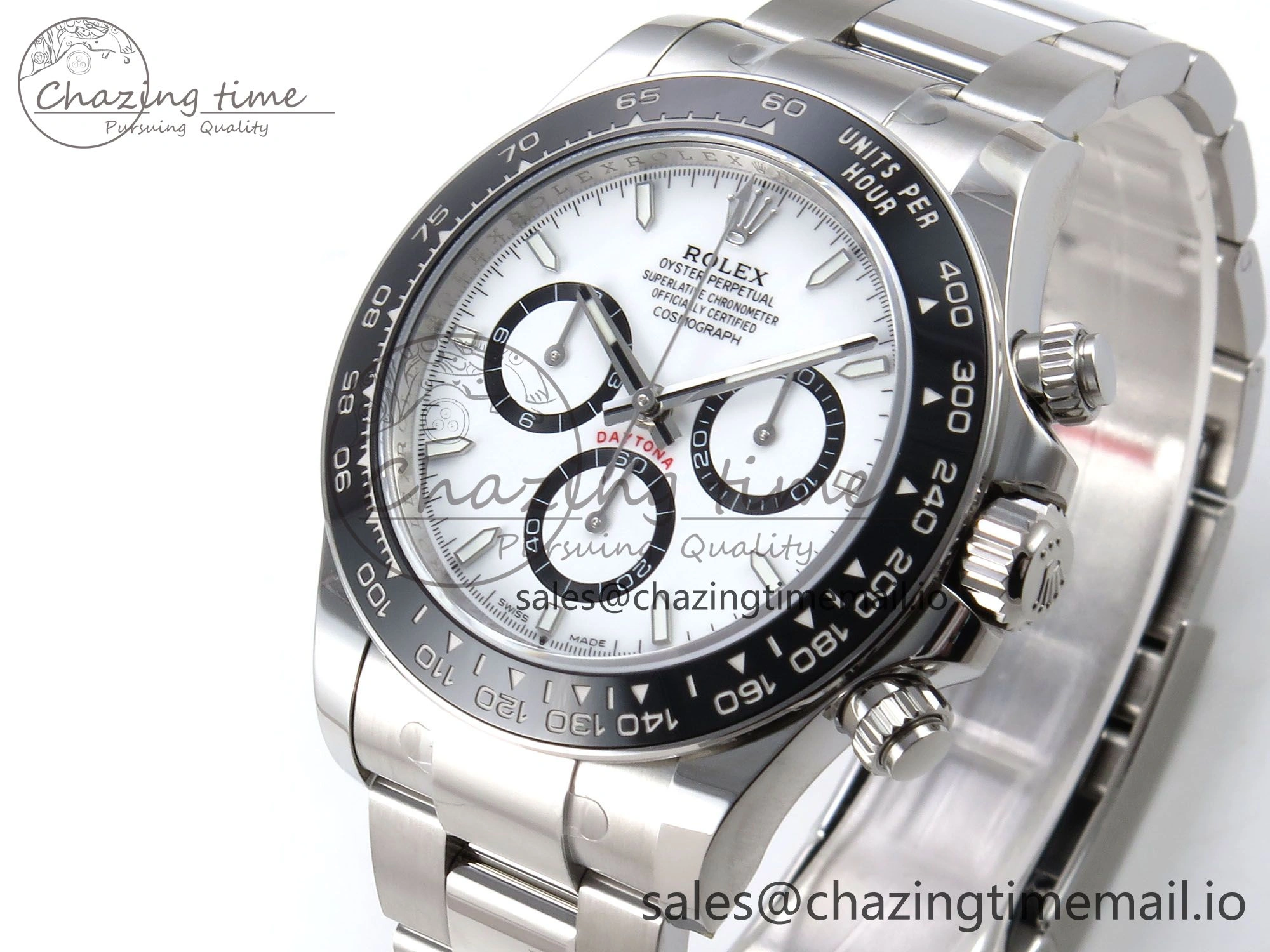 Daytona 126500 EWEF 1:1 Best Edition 904L Steel White Dial on SS Bracelet SA4131