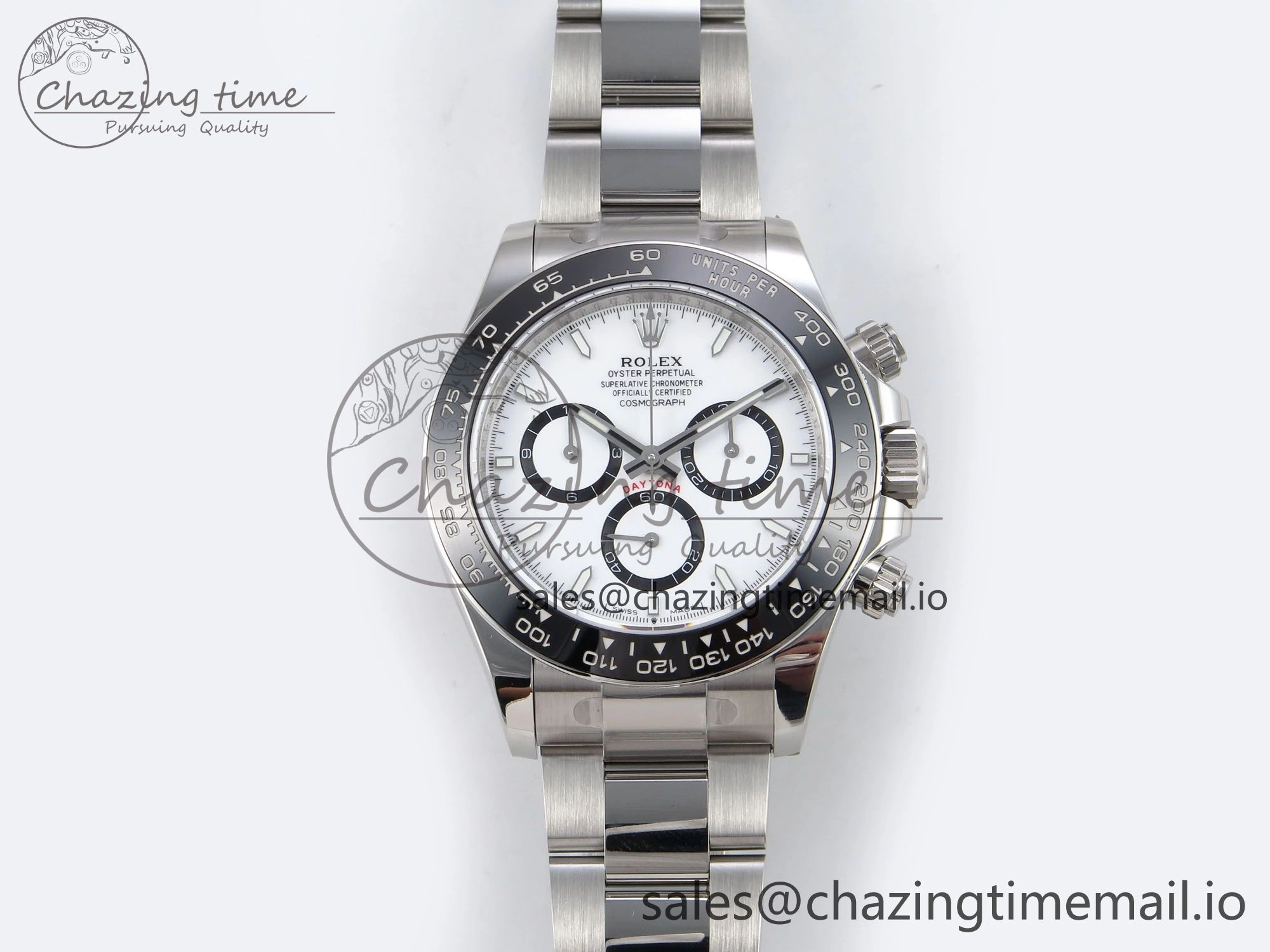 Daytona 126500 EWEF 1:1 Best Edition 904L Steel White Dial on SS Bracelet SA4131