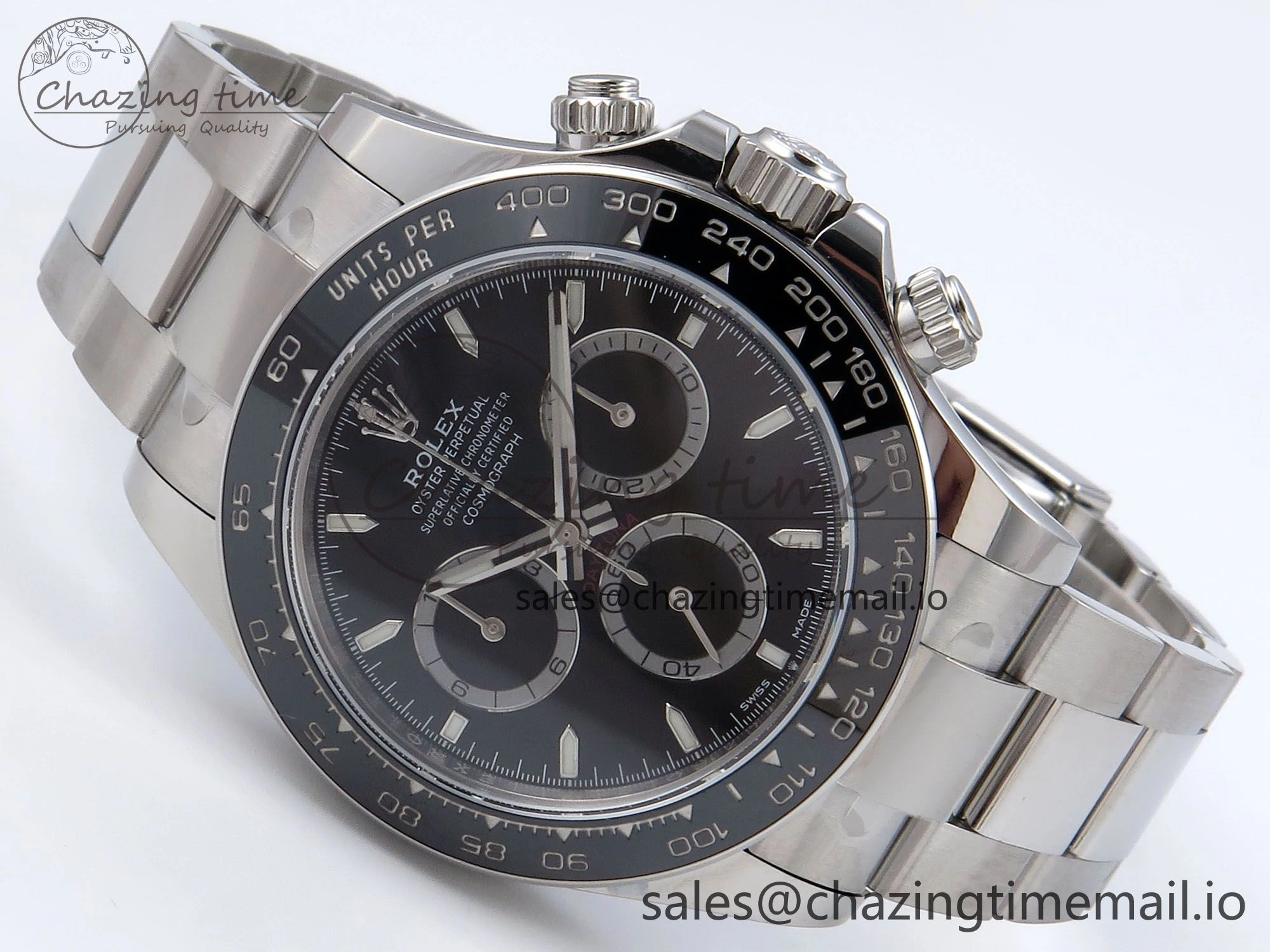 Daytona 126500 QF+ 1:1 Best Edition 904L Steel Black Dial on SS Bracelet SH4131