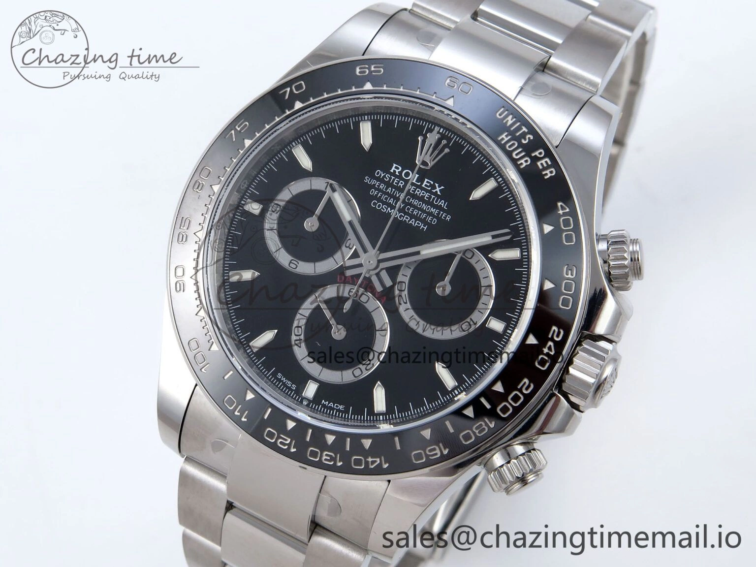 Daytona 126500 QF+ 1:1 Best Edition 904L Steel Black Dial on SS Bracelet SH4131
