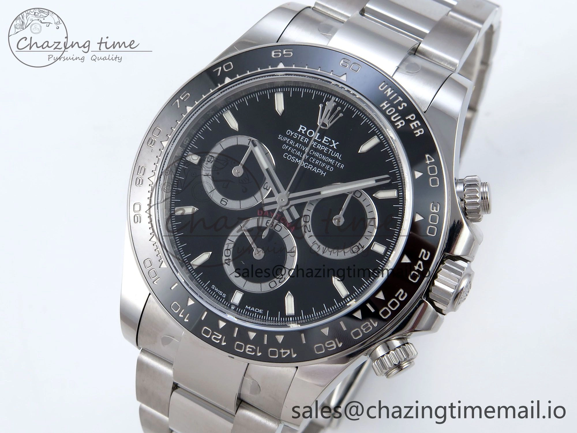 Daytona 126500 QF+ 1:1 Best Edition 904L Steel Black Dial on SS Bracelet SH4131