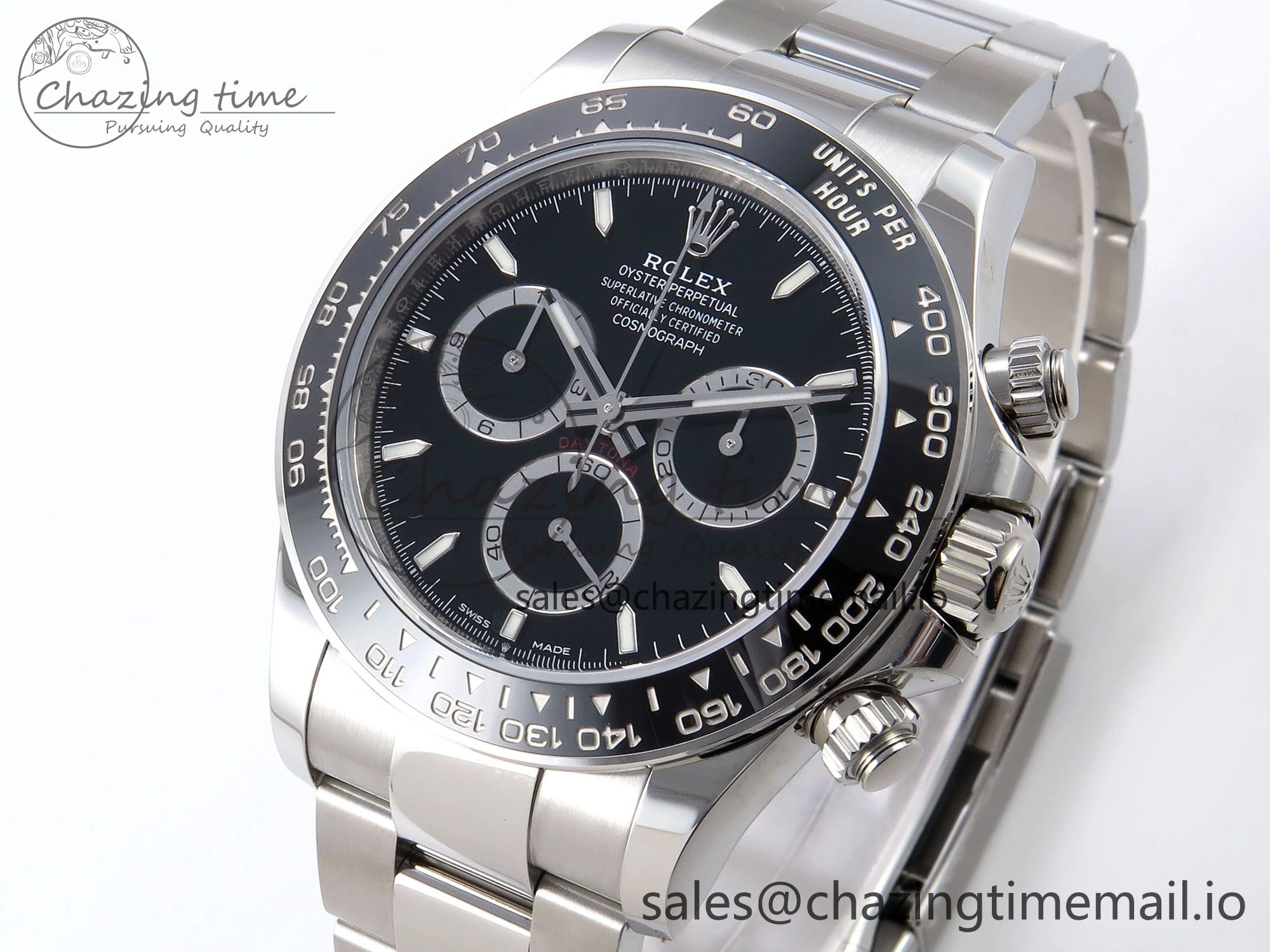 Daytona 126500 VSF 1:1 Best Edition 904L Steel Black Dial on SS Braclet DD4131