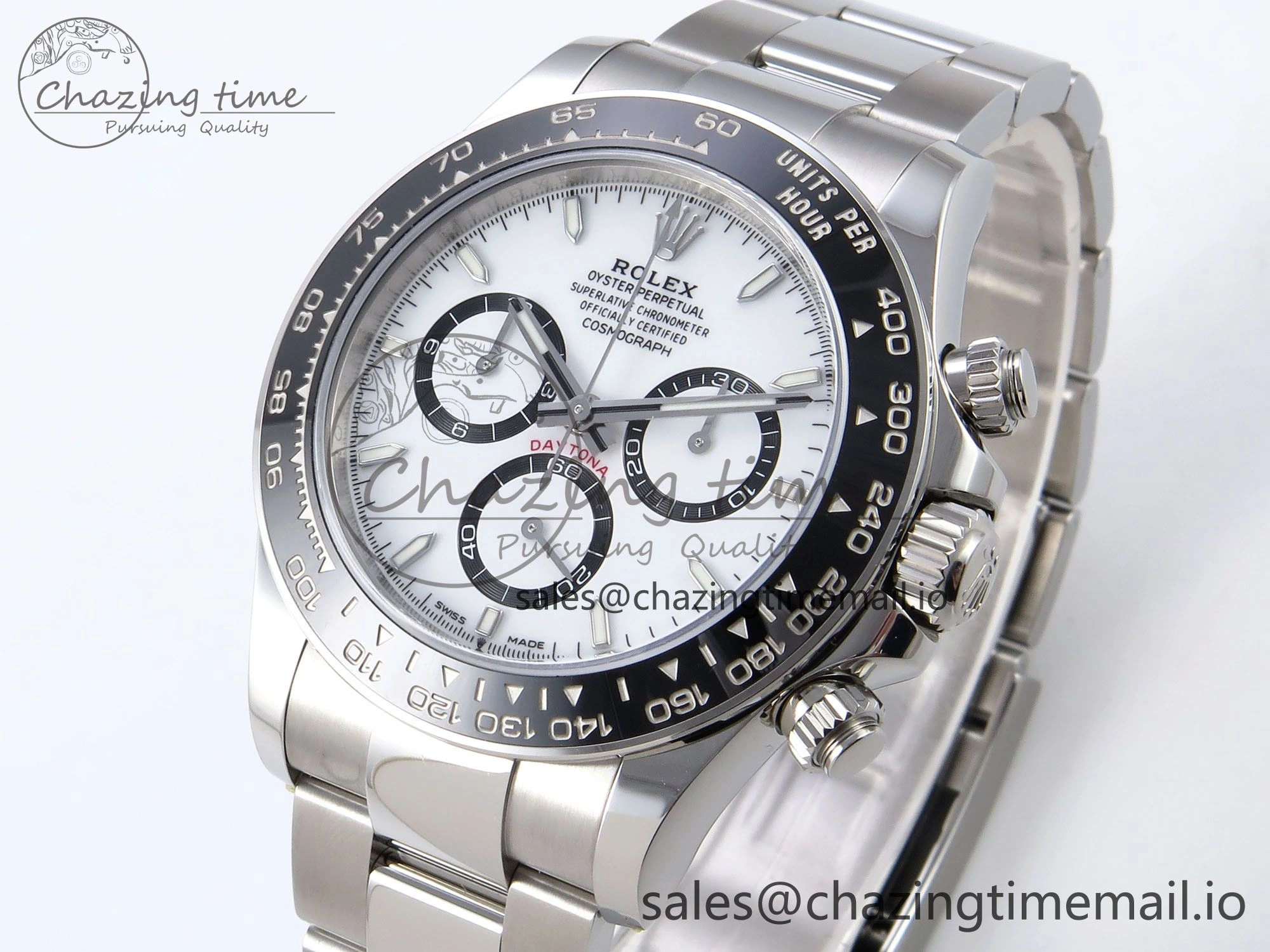 Daytona 126500 VSF 1:1 Best Edition 904L Steel White Dial on SS Braclet DD4131