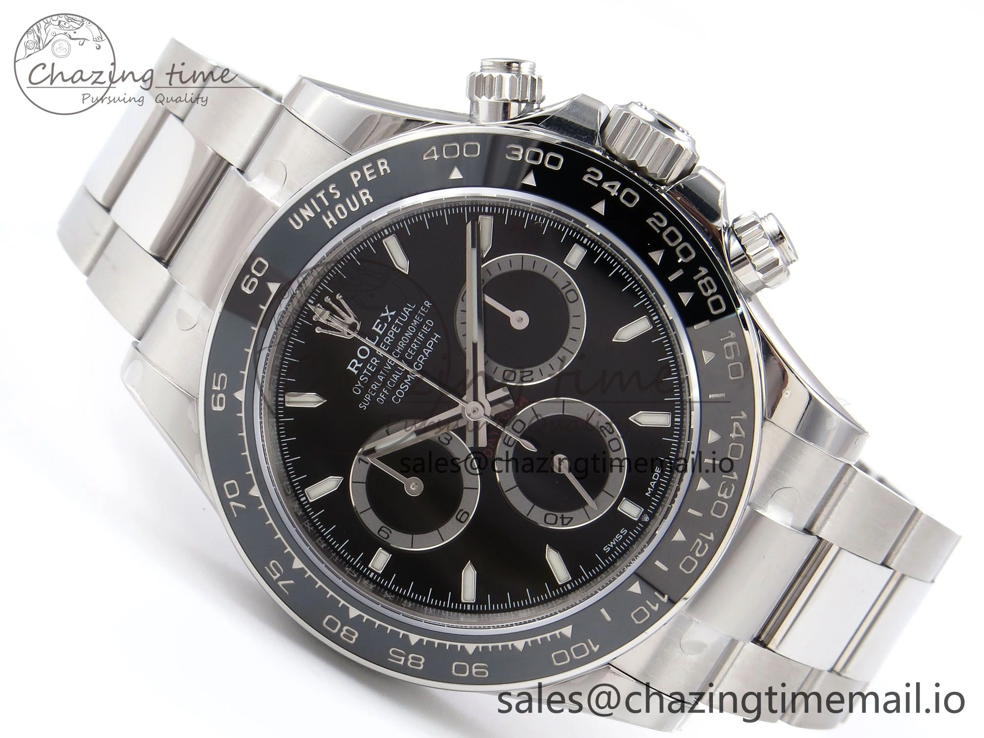 Daytona 126500 ZF 1:1 Best Edition 904L Steel Black Dial on SS Braclet SH4131