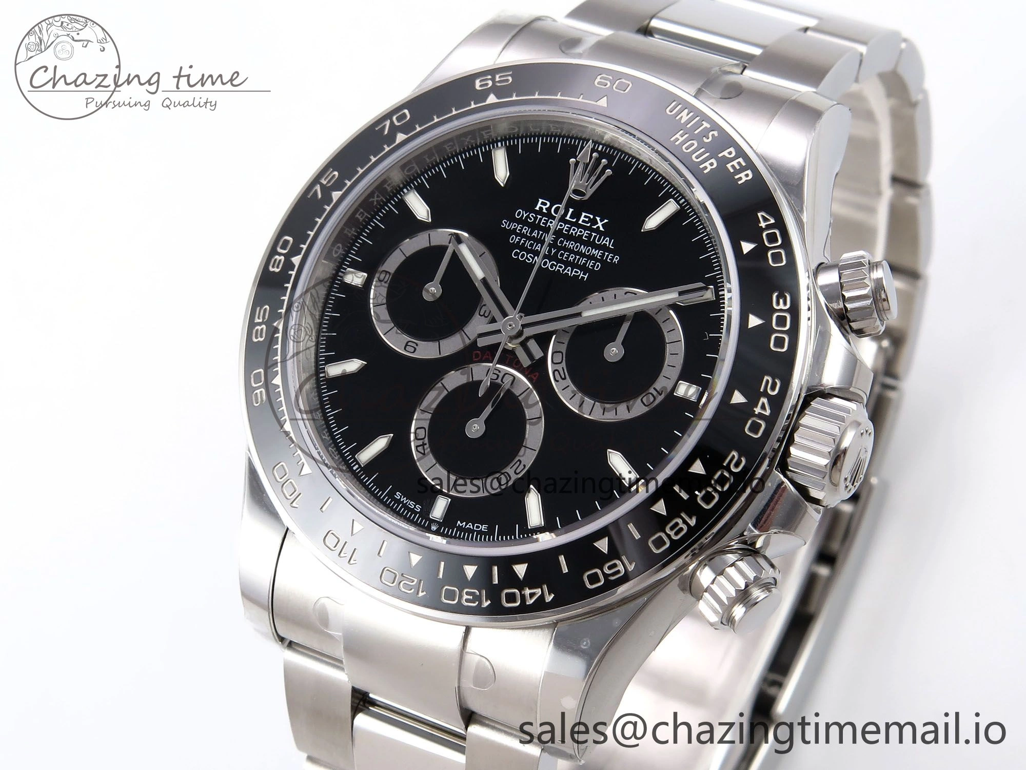 Daytona 126500 ZF 1:1 Best Edition 904L Steel Black Dial on SS Braclet SH4131