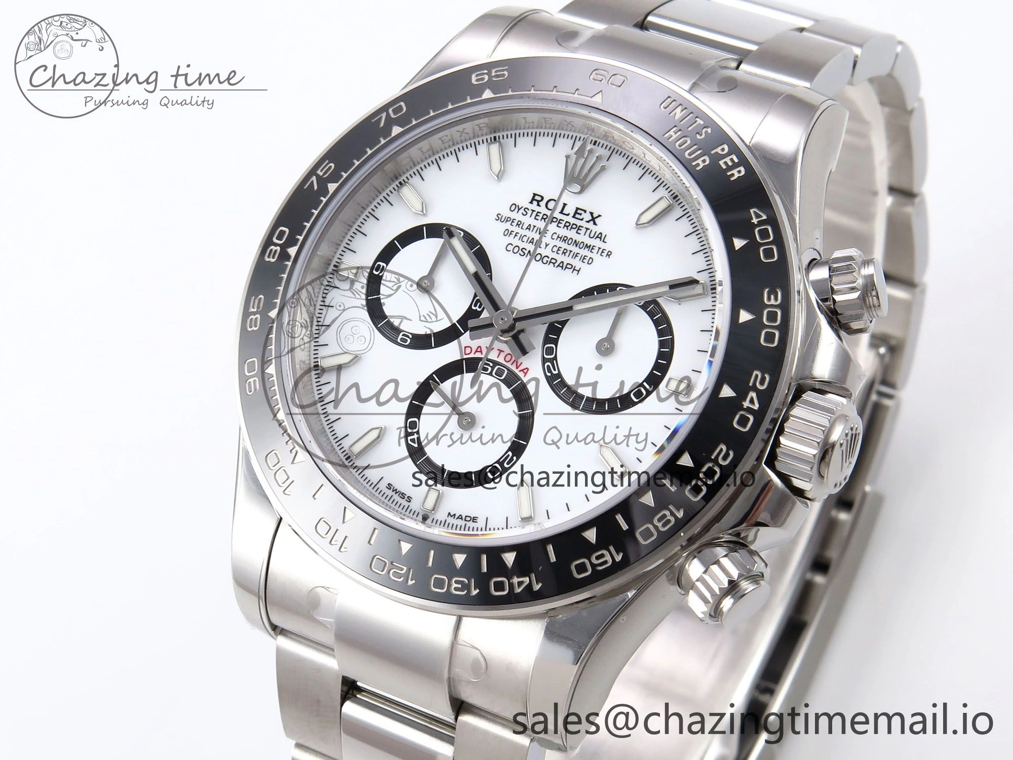 Daytona 126500 ZF 1:1 Best Edition 904L Steel White Dial on SS Braclet SH4131